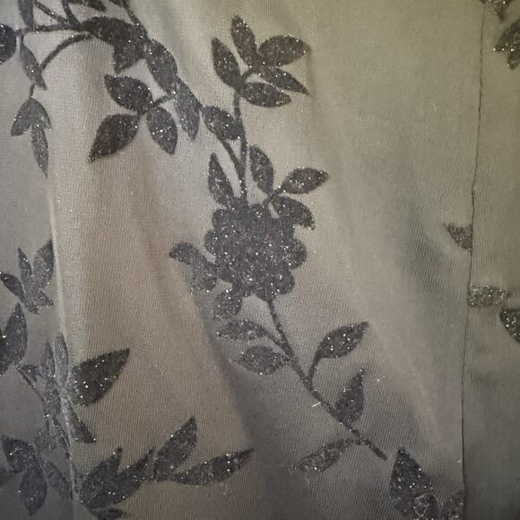 Y2K A Byer Black Asymmetrical Glittery Floral Skirt Sz XL Whimsigoth Dark Fairy - Picture 5 of 7